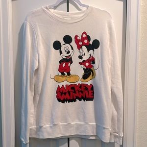 Disney White Mickey & Minnie Sweatshirt